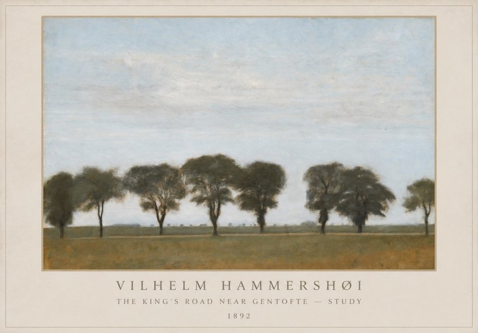 Vilhelm Hammershøi The King's Road Near Gentofte - Study No1 - Plakát