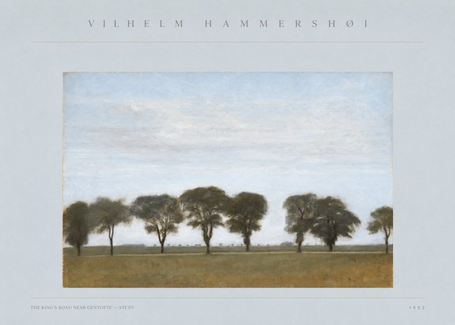 Vilhelm Hammershøi The King's Road Near Gentofte - Study No3 - Plakát