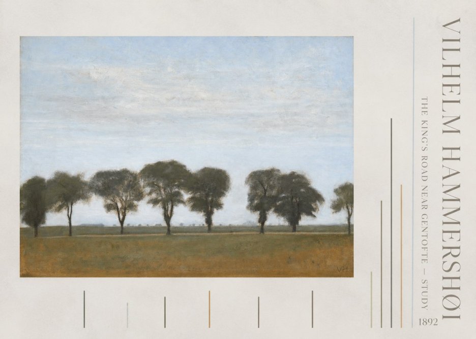 Vilhelm Hammershøi The King's Road Near Gentofte - Study No4 - Plakát