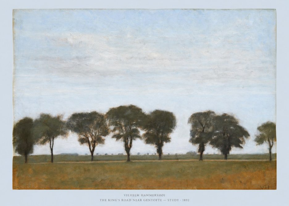 Vilhelm Hammershøi The King's Road Near Gentofte - Study No6 - Plakát