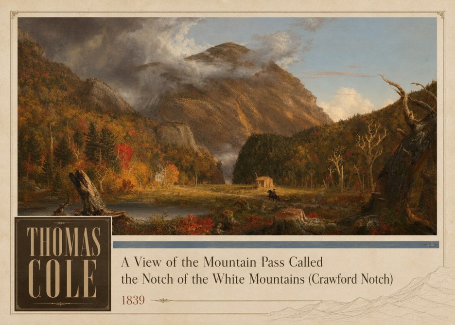 Thomas Cole A View of the Mountain Pass Called the Notch of the White Mountains (Crawford Notch) I No2 - Plakát