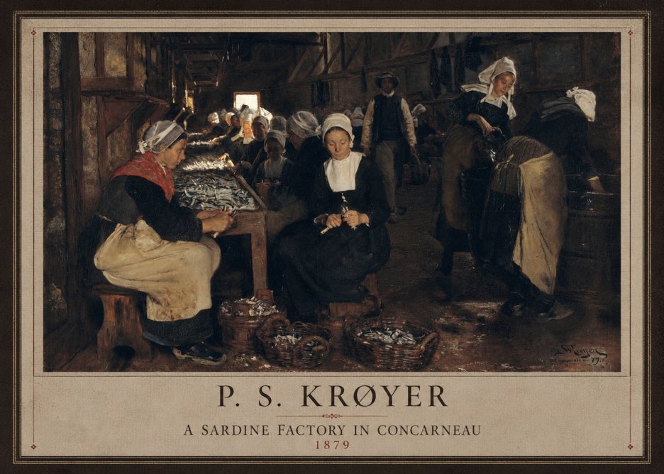 P.S. Krøyer A Sardine Factory in Concarneau No1 - Plakát