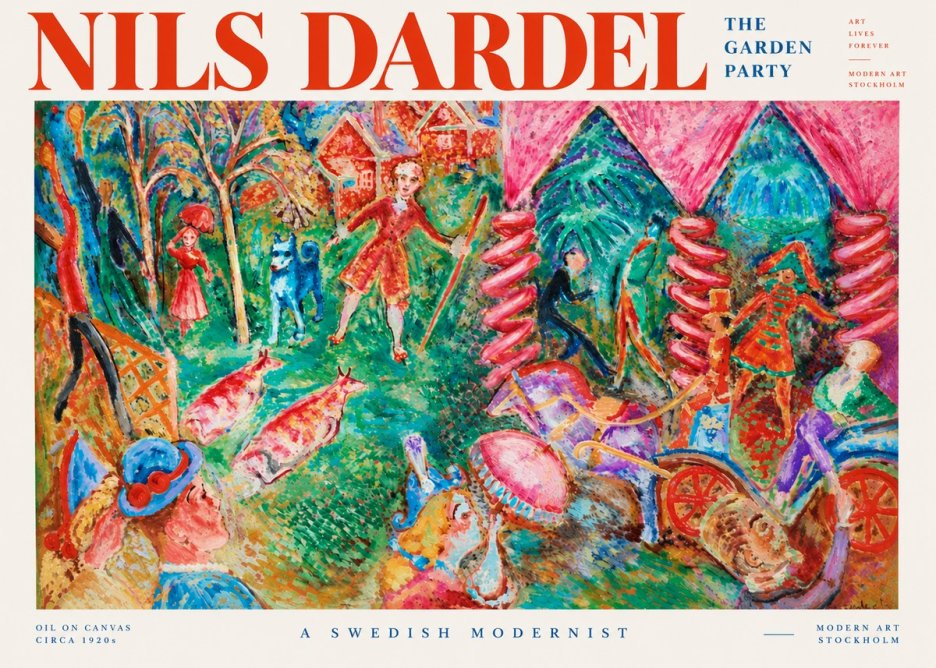 Nils Dardel The Garden Party No5 - Plakát