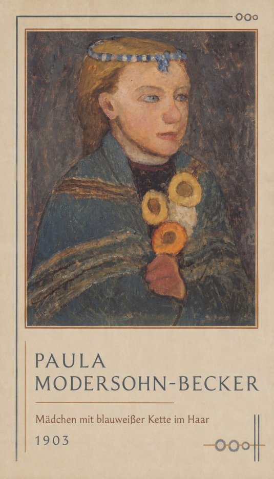 Paula Modersohn-Becker Mädchen Mit Blauweißer Kette Im Haar No1 - Plakát