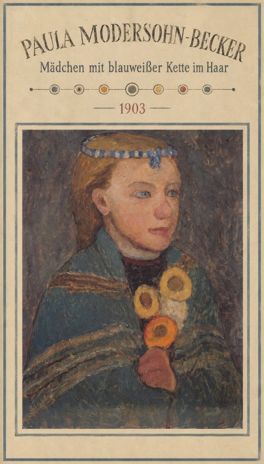Paula Modersohn-Becker Mädchen Mit Blauweißer Kette Im Haar No2 - Plakát