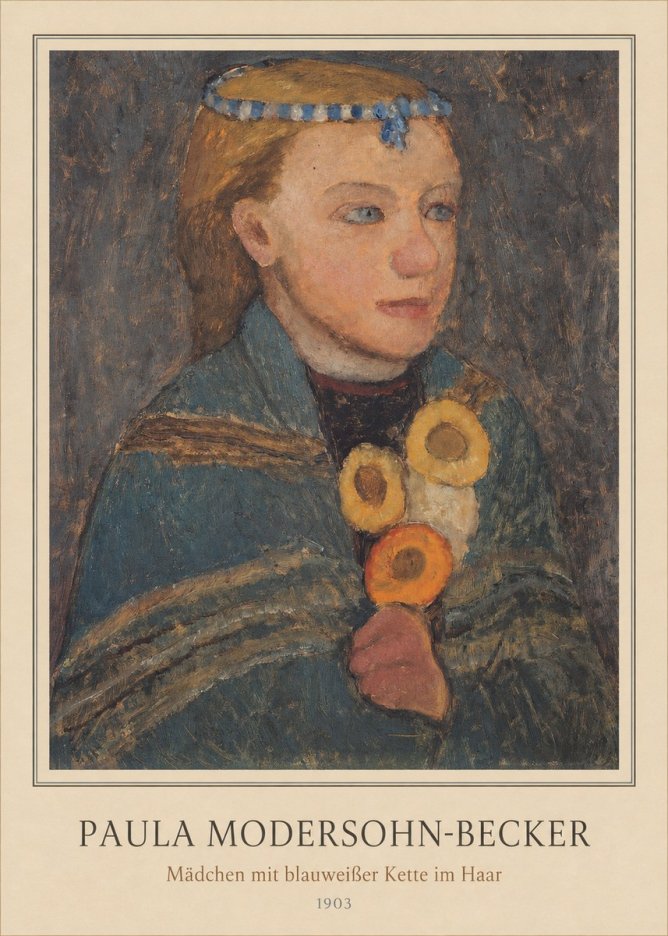 Paula Modersohn-Becker Mädchen Mit Blauweißer Kette Im Haar No3 - Plakát