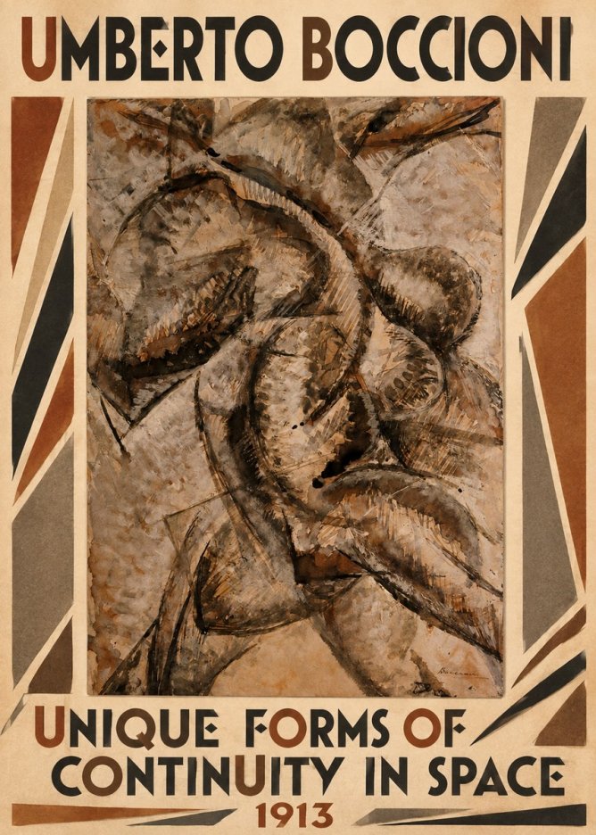 Umberto Boccioni Unique Forms of Continuity in Space No1 - Plakát