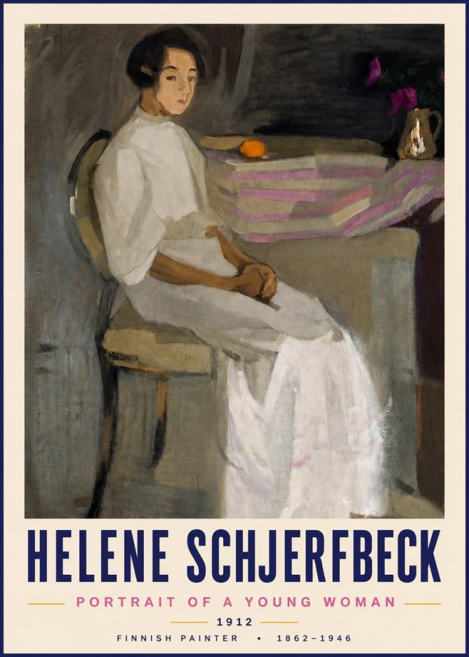 Helene Schjerfbeck Portrait of a Young Woman No4 - Plakát