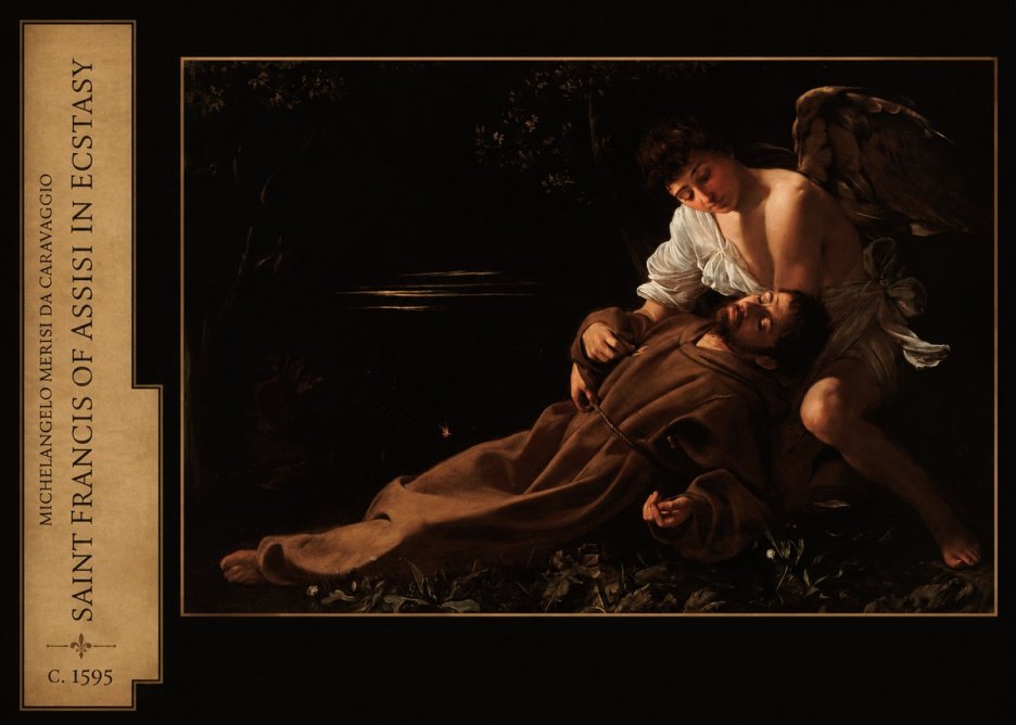 Michelangelo Merisi da Caravaggio Saint Francis of Assisi in Ecstasy No2 - Plakát