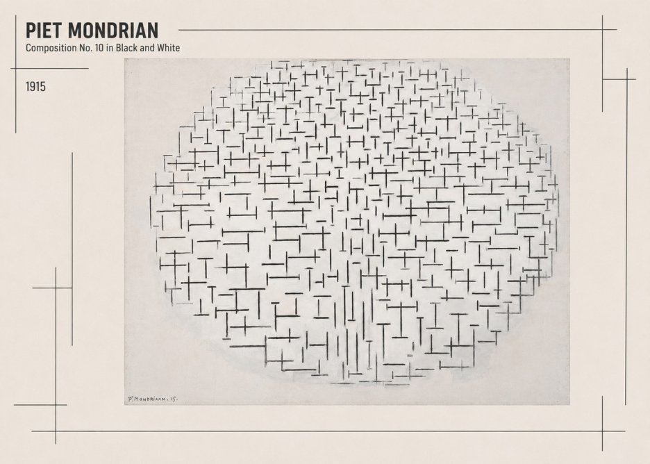 Piet Mondrian Composition 10 in Black and White No2 - Plakát