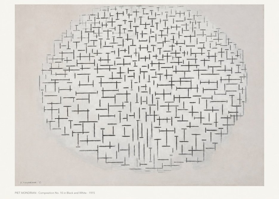 Piet Mondrian Composition 10 in Black and White No6 - Plakát