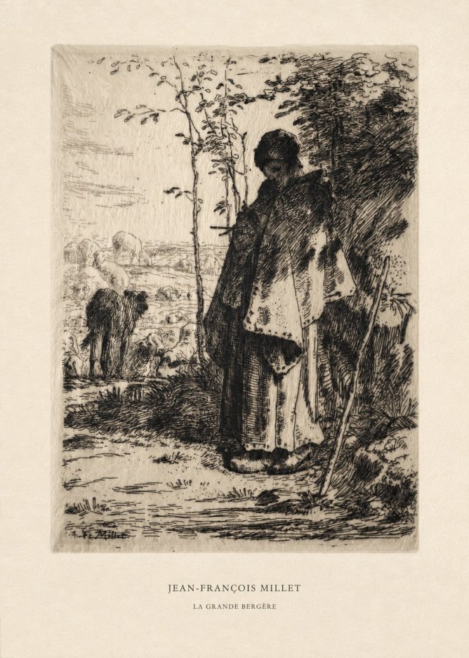 Jean-François Millet La Grande Bergère No6 - Plakát