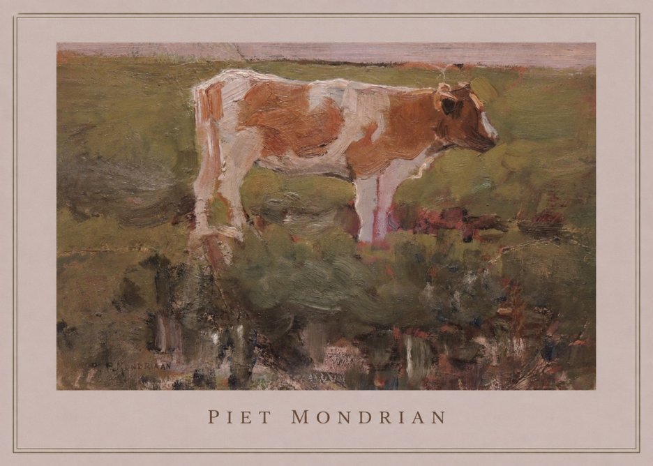 Piet Mondrian Cow No3 - Plakát