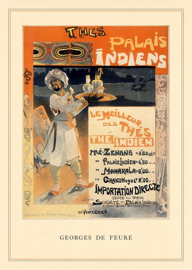 Georges de Feure Thés Palais Indien No3 - Plakát