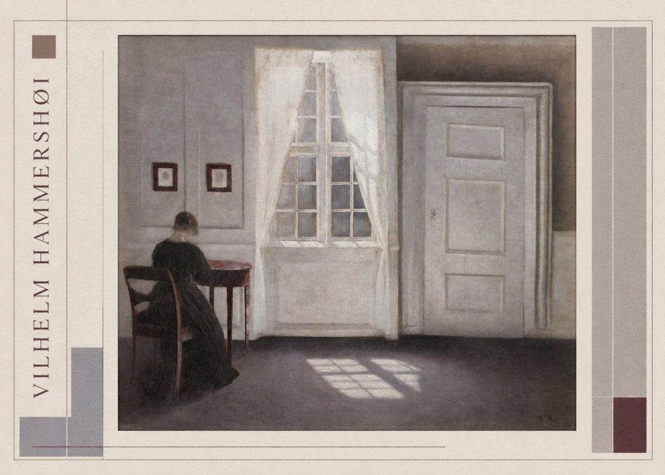 Vilhelm Hammershøi Interior with a Woman at a Table No2 - Plakát