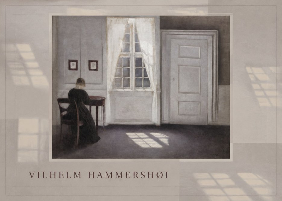 Vilhelm Hammershøi Interior with a Woman at a Table No3 - Plakát