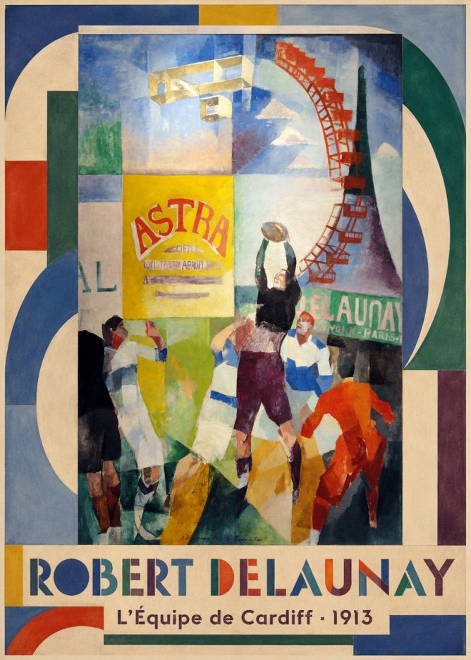 Robert Delaunay L'équipe De Cardiff - 1913 No1 - Plakát