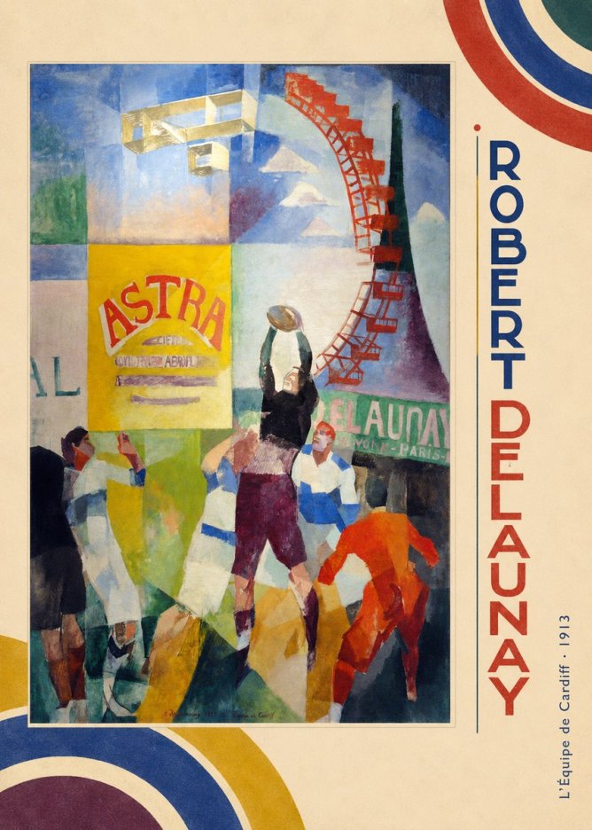 Robert Delaunay L'équipe De Cardiff - 1913 No2 - Plakát