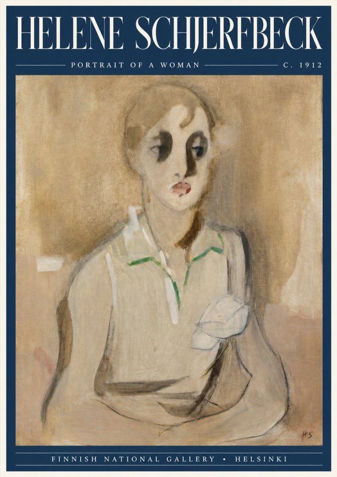 Helene Schjerfbeck Portrait of a Woman I No5 - Plakát