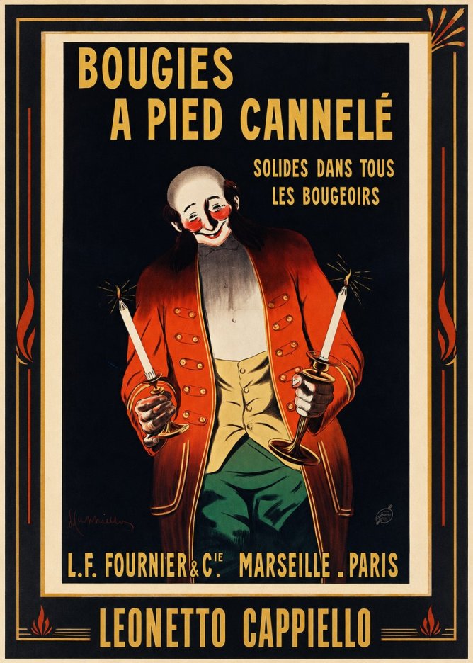 Leonetto Cappiello Bougies a Pied Cannelé No1 - Plakát