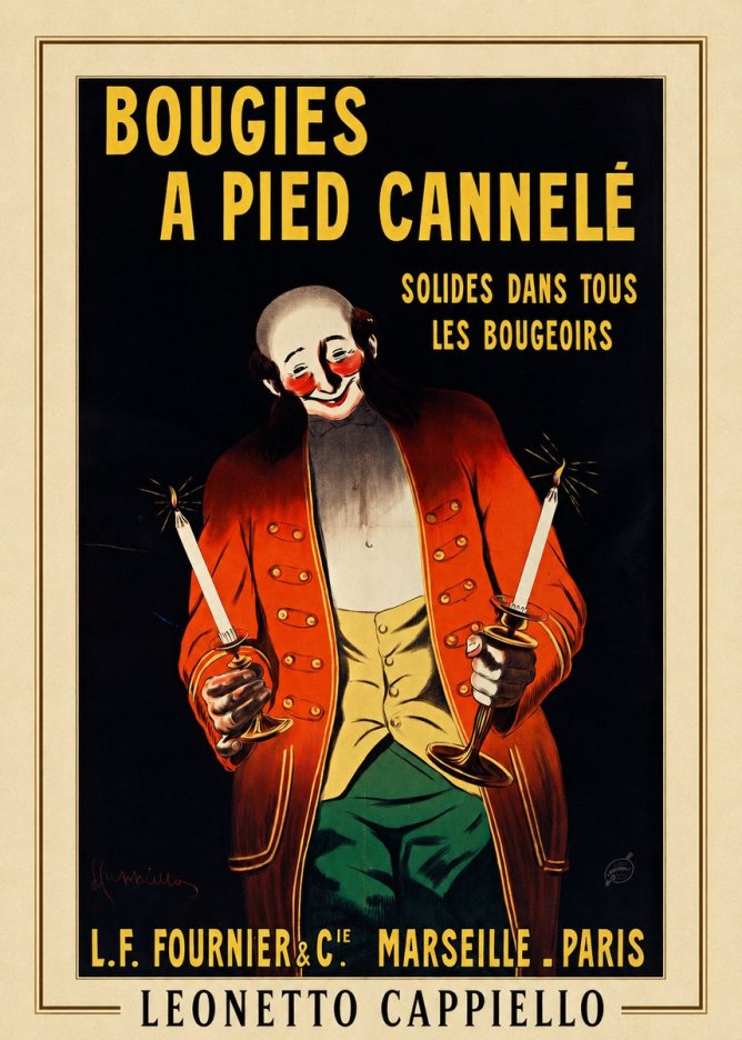 Leonetto Cappiello Bougies a Pied Cannelé No3 - Plakát