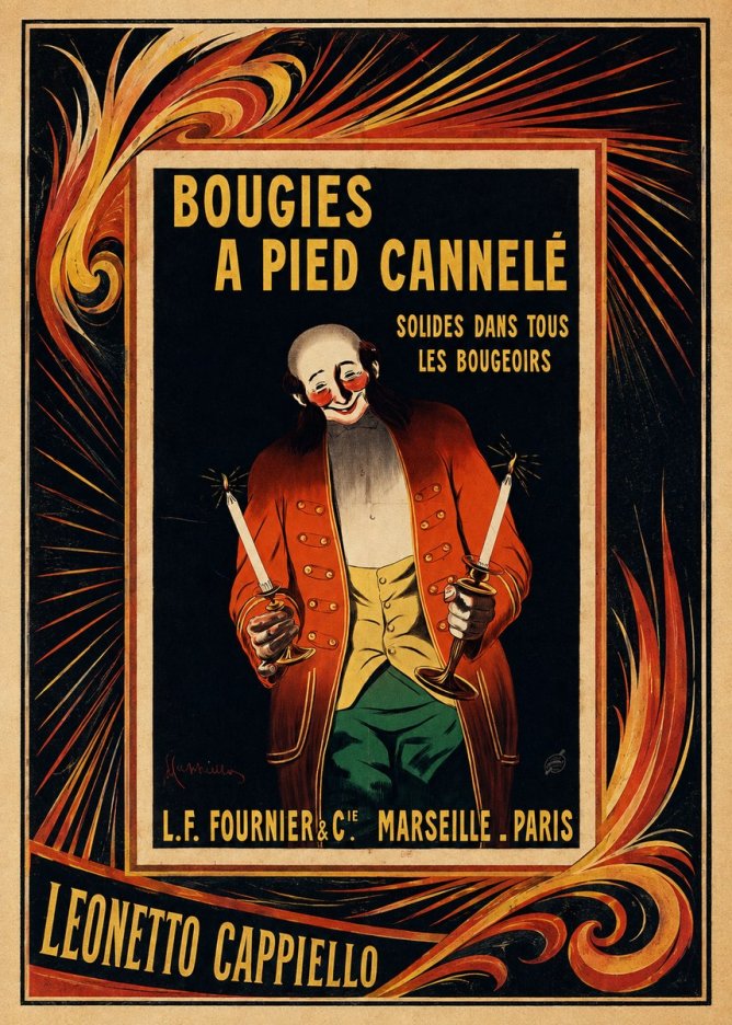 Leonetto Cappiello Bougies a Pied Cannelé No4 - Plakát