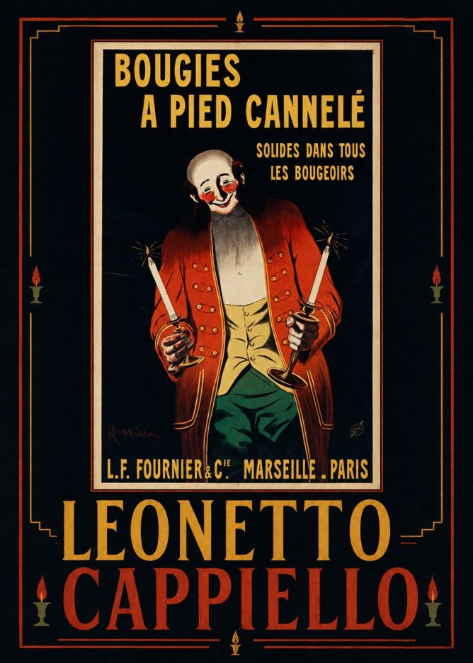 Leonetto Cappiello Bougies a Pied Cannelé No5 - Plakát
