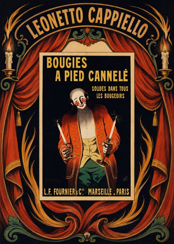 Leonetto Cappiello Bougies a Pied Cannelé No6 - Plakát