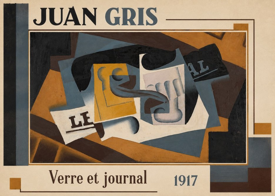 Juan Gris Verre Et Journal No1 - Plakát