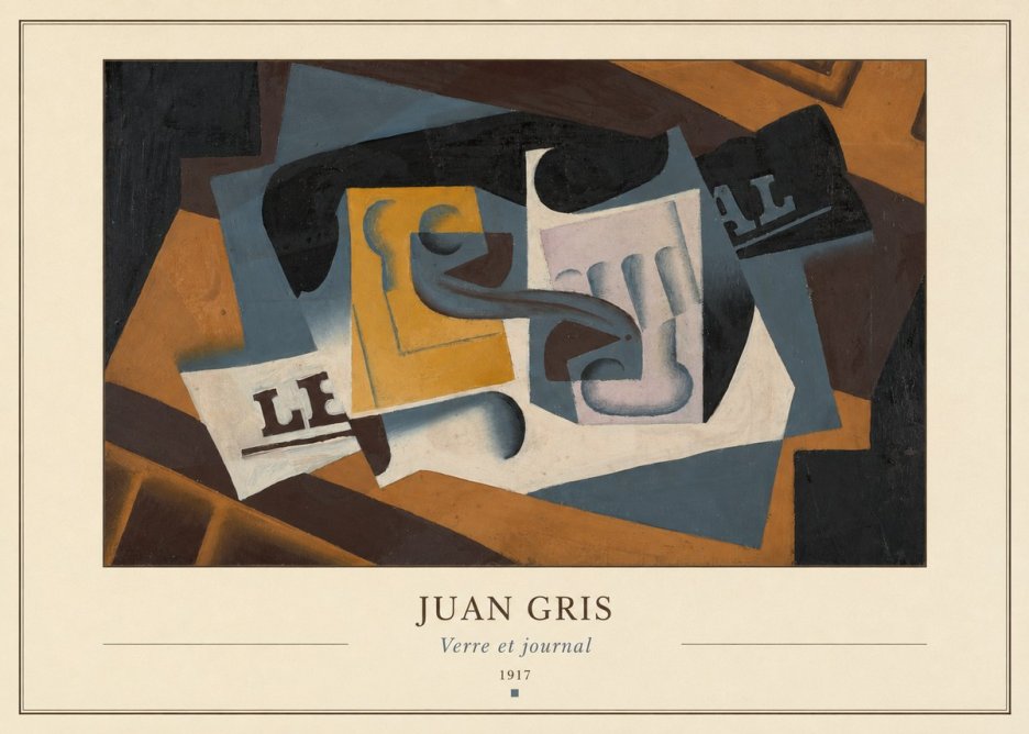 Juan Gris Verre Et Journal No4 - Plakát