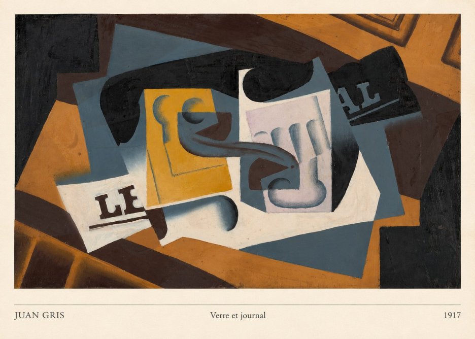 Juan Gris Verre Et Journal No6 - Plakát