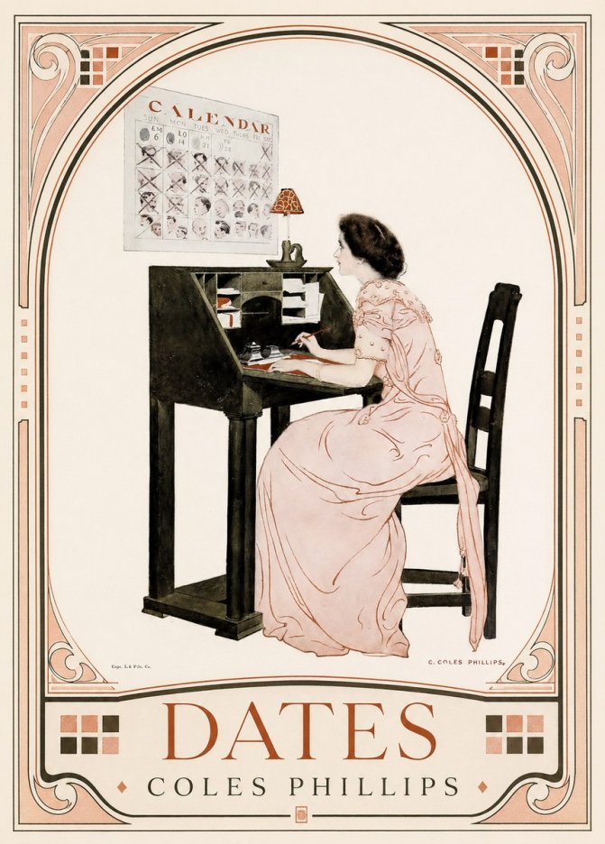 Coles Phillips Dates No3 - Plakát