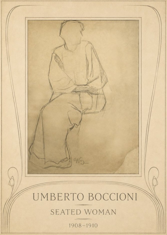 Umberto Boccioni Seated Woman No3 - Plakát
