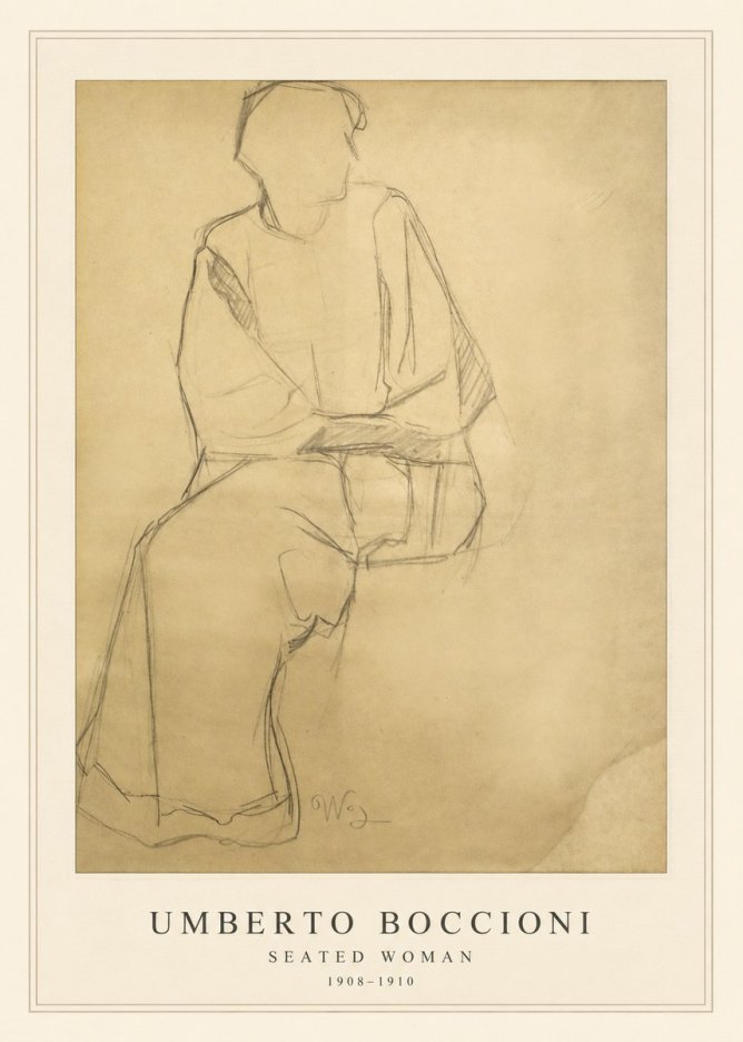 Umberto Boccioni Seated Woman No4 - Plakát
