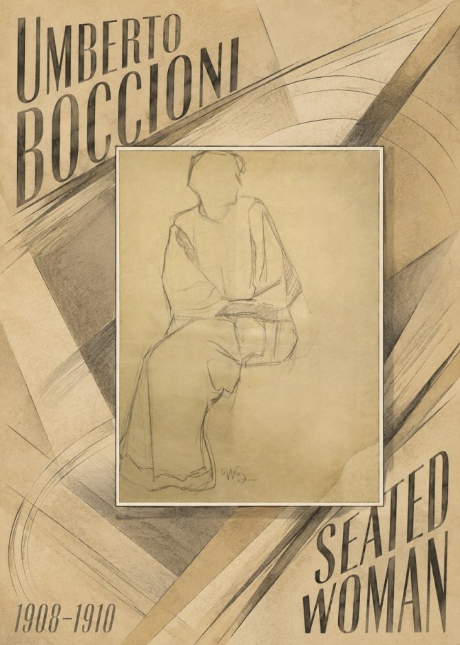 Umberto Boccioni Seated Woman No6 - Plakát