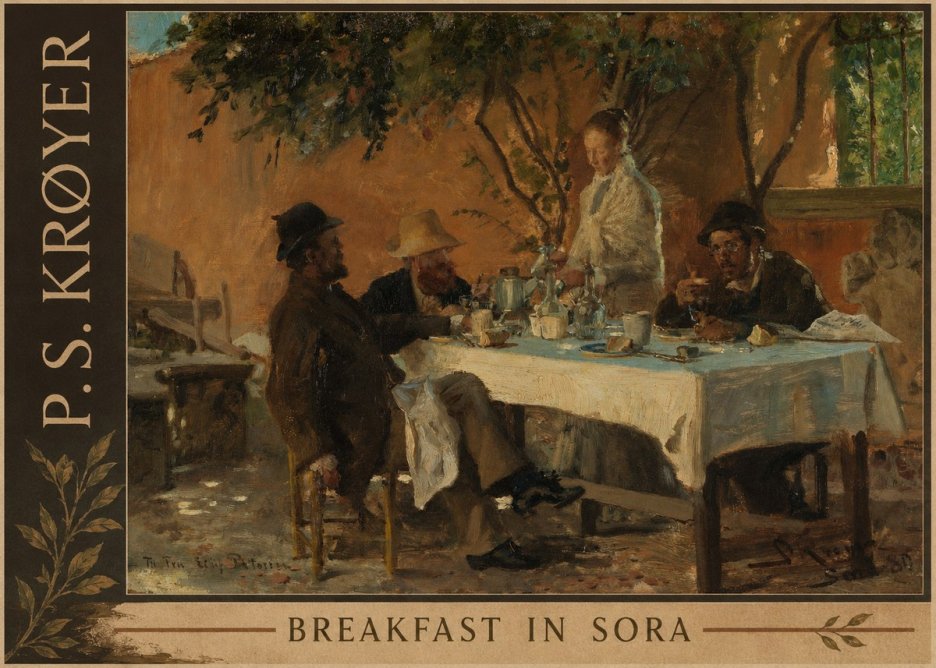 P.S. Krøyer Breakfast in Sora No2 - Plakát