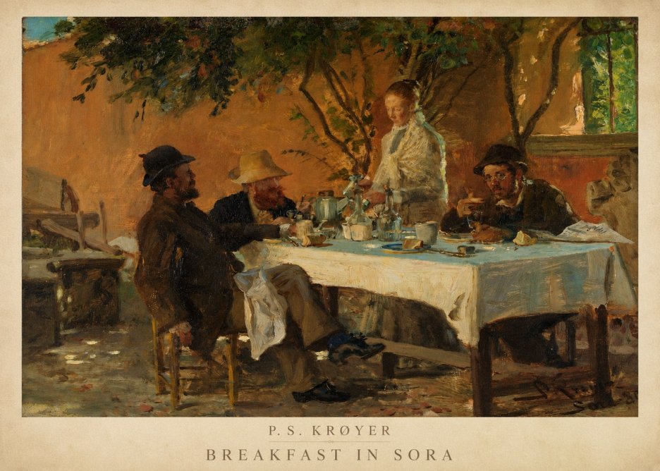 P.S. Krøyer Breakfast in Sora No3 - Plakát