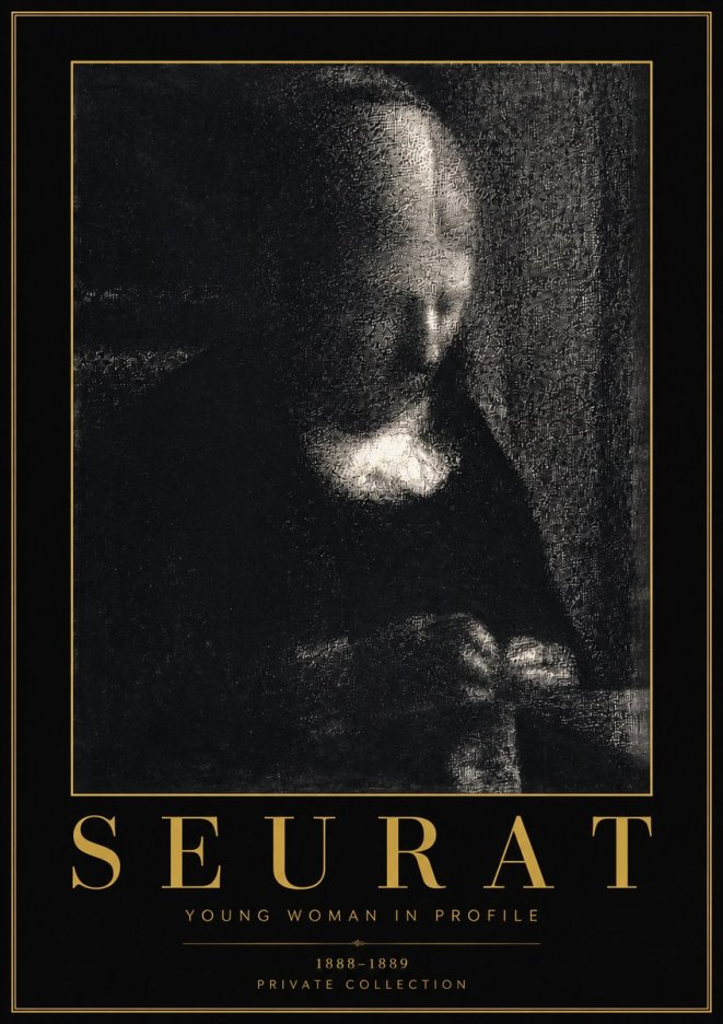 Seurat Young Woman in Profile No4 - Plakát