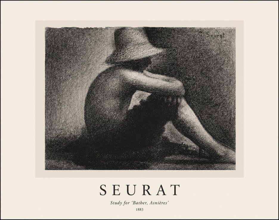 Seurat Study for 'Bather, Asnières' No1 - Plakát