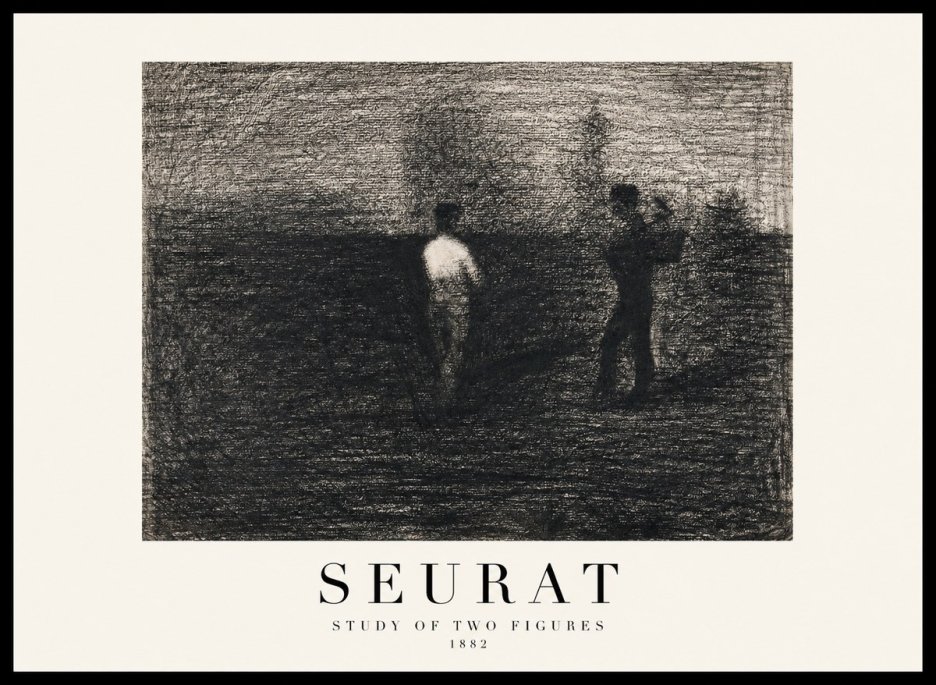 Seurat Study of Two Figures No1 - Plakát