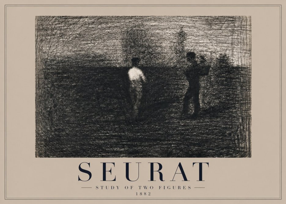 Seurat Study of Two Figures No2 - Plakát