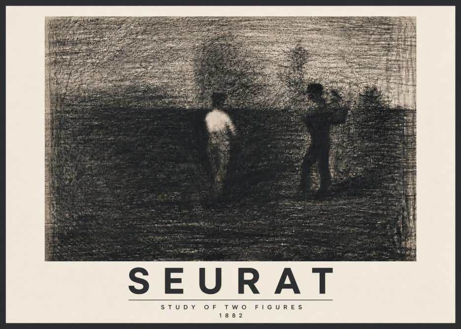 Seurat Study of Two Figures No3 - Plakát