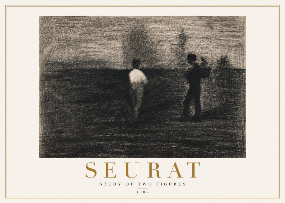 Seurat Study of Two Figures No4 - Plakát