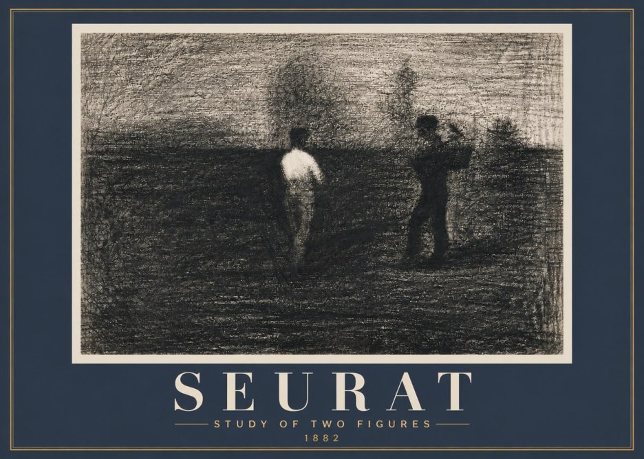 Seurat Study of Two Figures No6 - Plakát