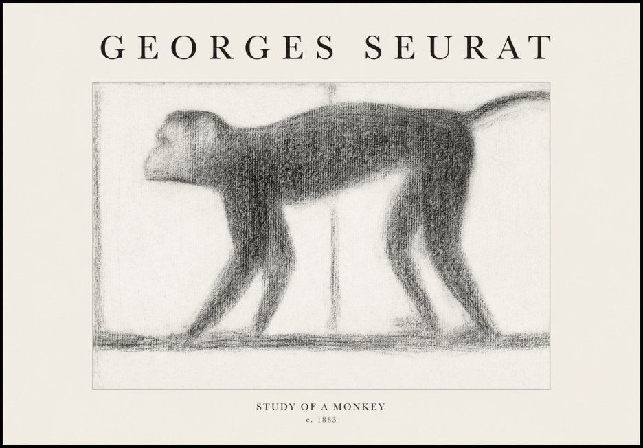Seurat Study of a Monkey No1 - Plakát