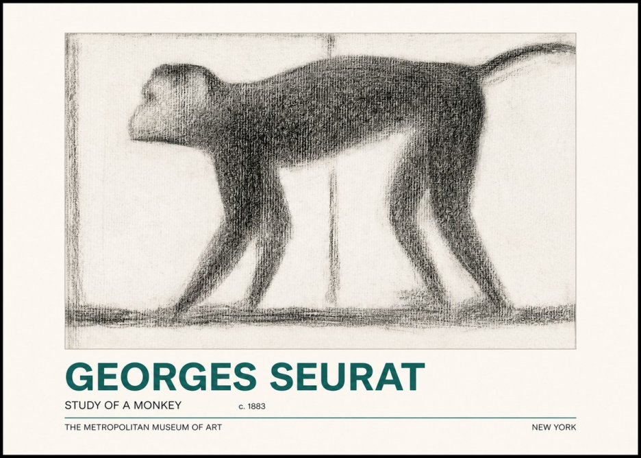 Seurat Study of a Monkey No2 - Plakát