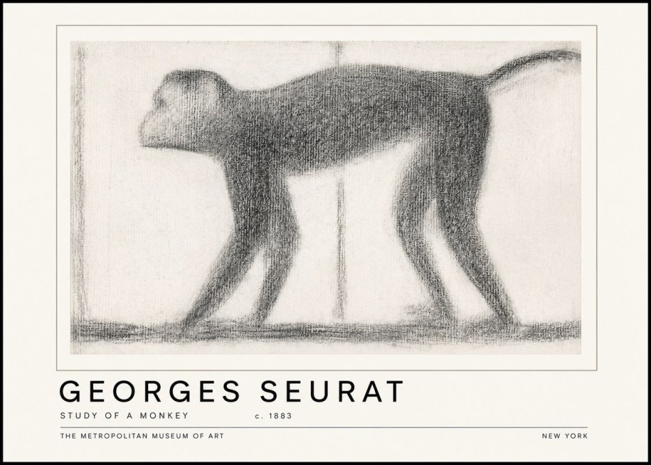 Seurat Study of a Monkey No6 - Plakát