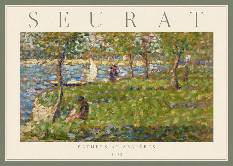 Seurat Bathers at Asnières I No2 - Plakát