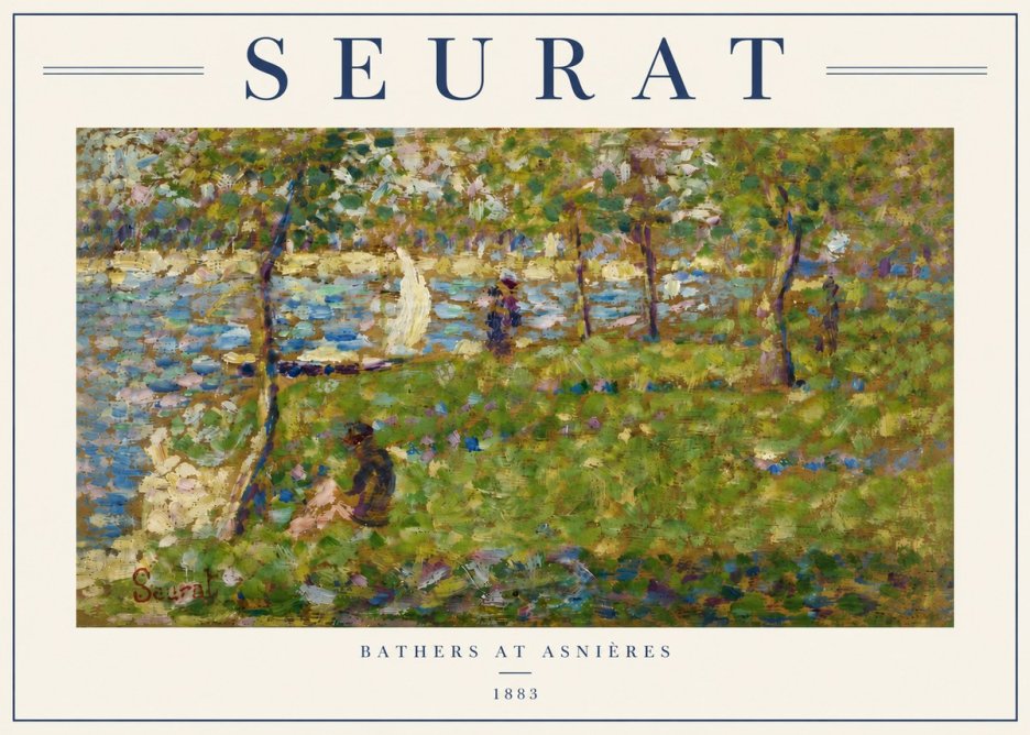 Seurat Bathers at Asnières I No6 - Plakát