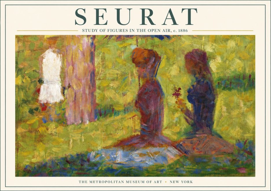 Seurat Study of Figures in the Open Air, C. 1886 No3 - Plakát